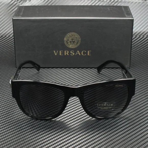 Versace Black Polarized 55mm Sunglasses